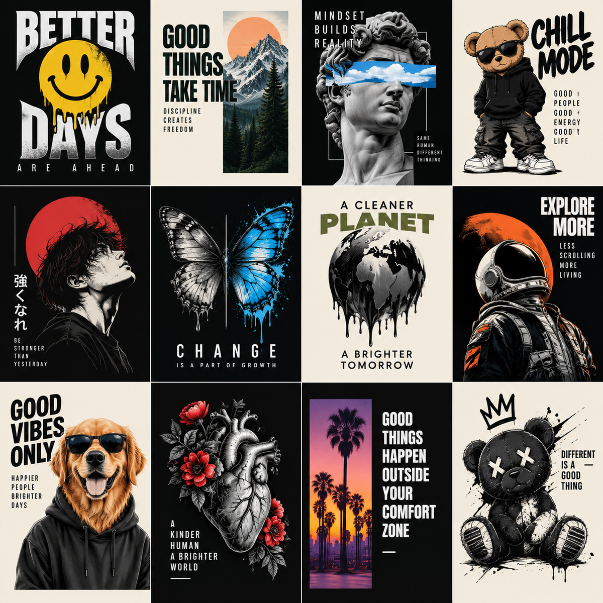20 Premium Retro T-Shirt Designs Bundle | PNG SVG Digital Download