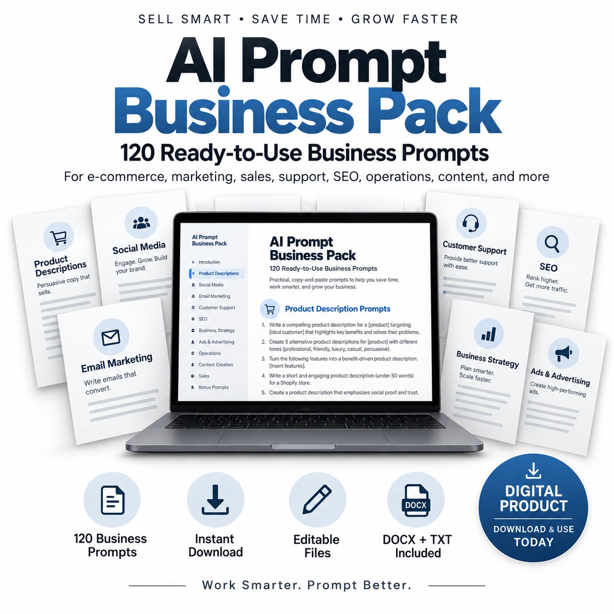 AI Prompt Business Pack – 120 Ready-to-Use Business Prompts