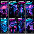 Cyberpunk Edition – 5 T-Shirt Design PNG Bundle | Digital Download