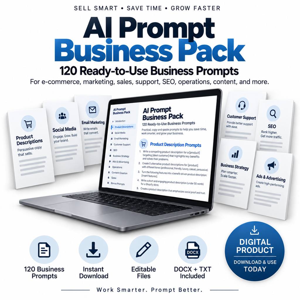 AI Prompt Business Pack – 120 Ready-to-Use Business Prompts