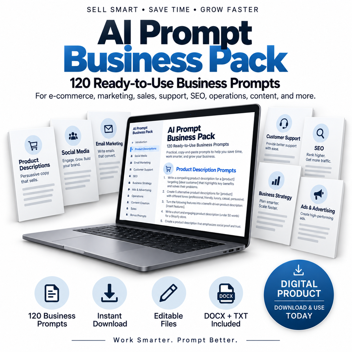 AI Prompt Business Pack – 120 Ready-to-Use Business Prompts