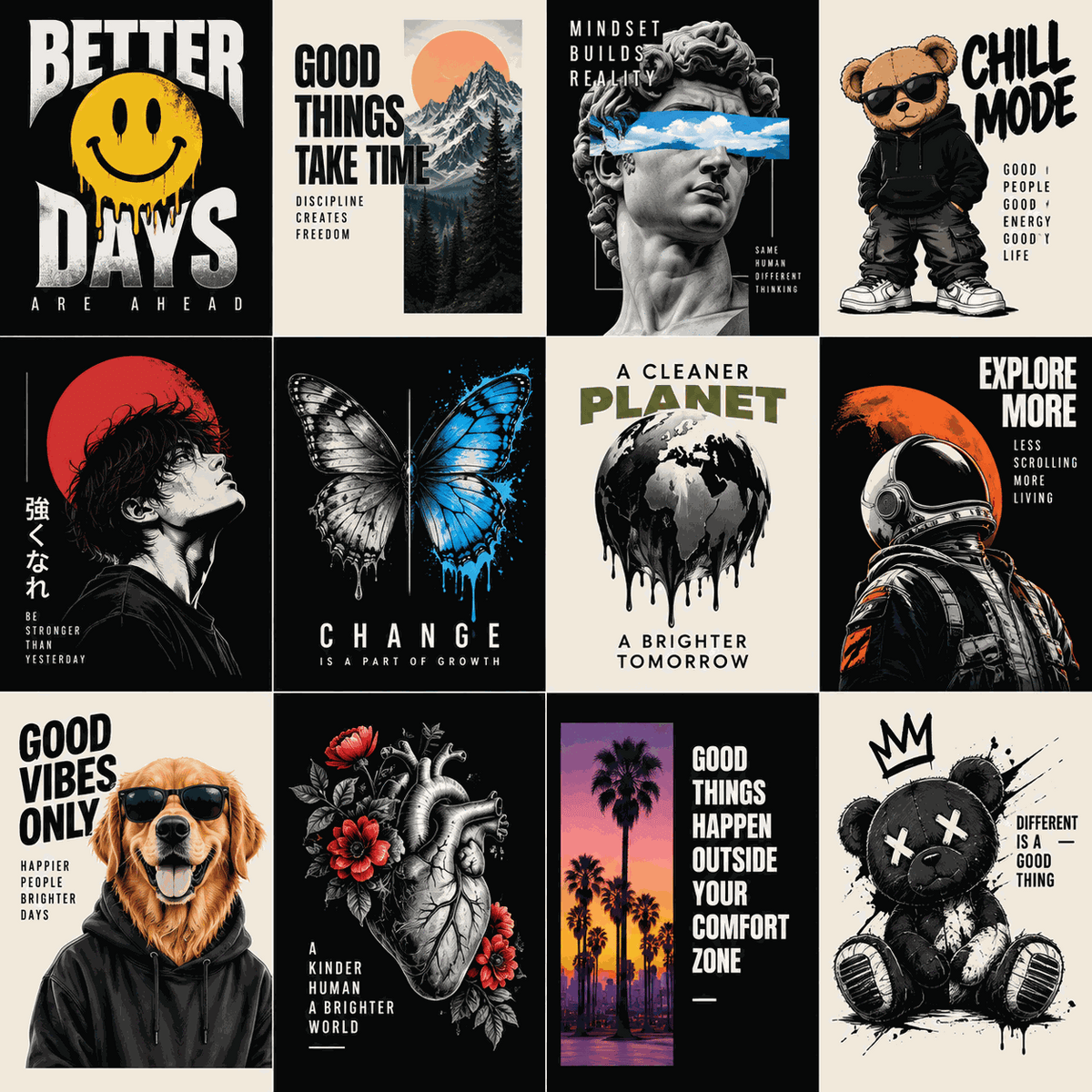 20 Premium Retro T-Shirt Designs Bundle | PNG SVG Digital Download